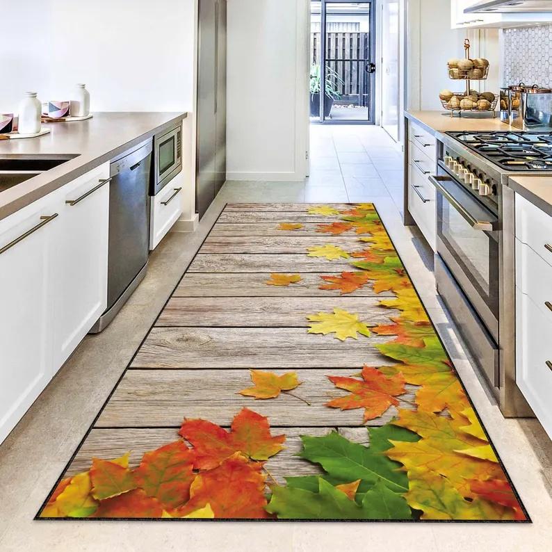 Autumn Leaves Runner Rug Kitchen Island Terrace Living Room Corridor Outdoor Porch Carpet Home Decoration Rug