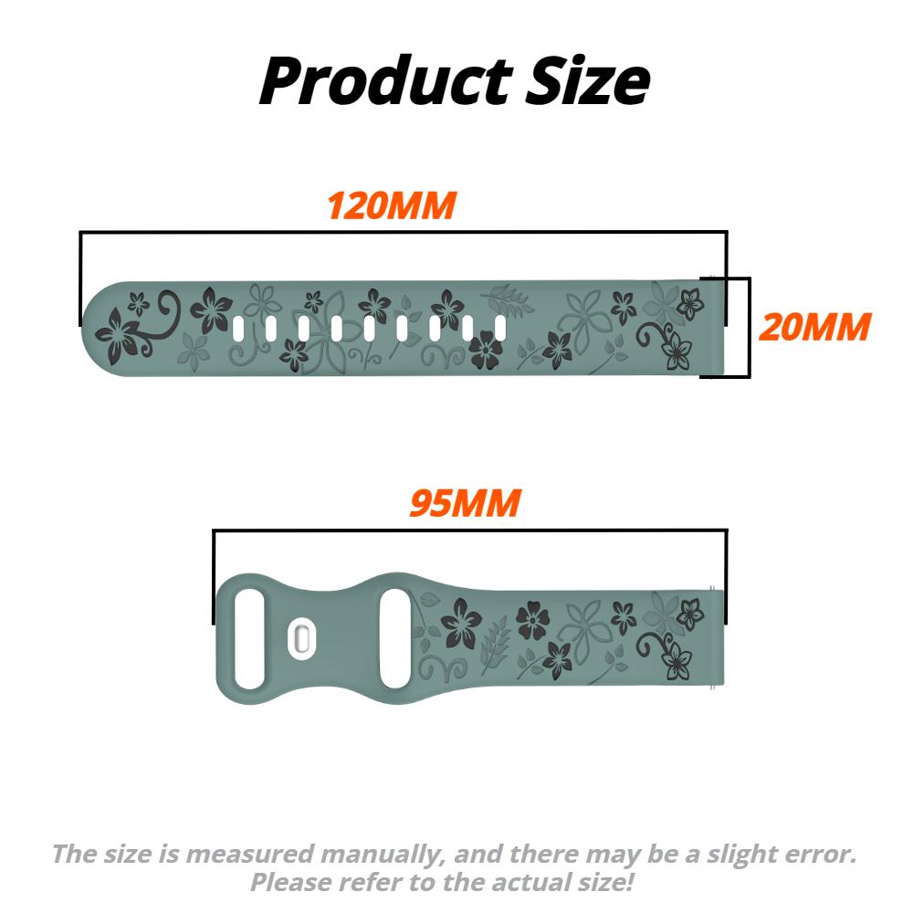 18mm 20mm 22mm Floral Engraved Band for Samsung Galaxy Watch 7 6 5 4 Cute Fancy Silicone Strap For Huawei Watch GT4 5 Pro/Active 2 correa
