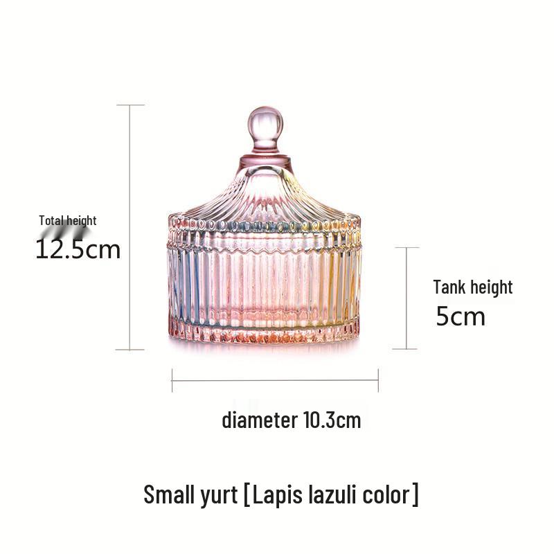 European Glass Bowl Jewelry Box: Crystal Demagnetization Purification Jar with Omamori Salt and Lid