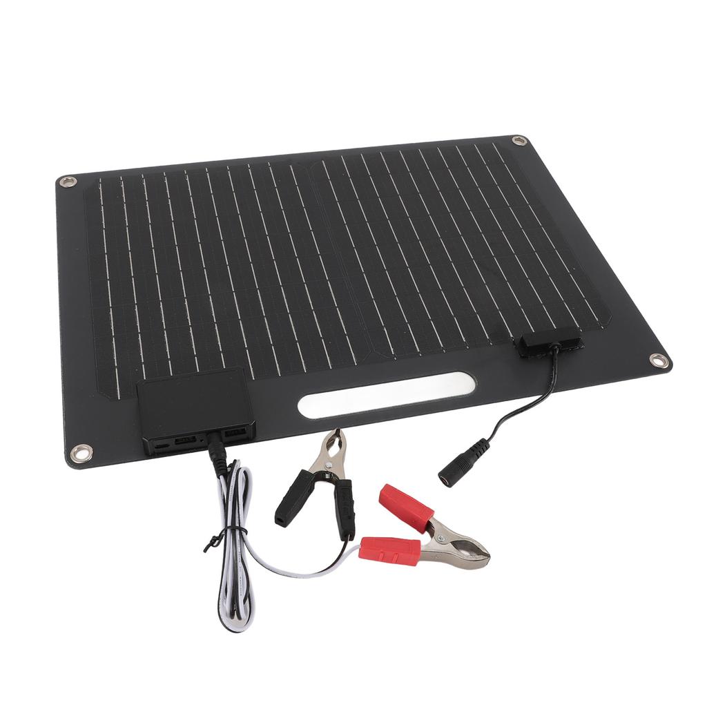 100W Portable Solar Panel 2 USB Outputs 12V24V Fast Charge High Efficiency Solar Panel Charger for P