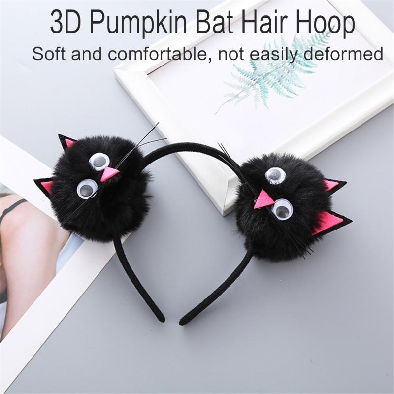 Versatile Halloween Cosplay 3D Pumpkin Bat Headband Women's Headpieces Decoration Hair Accessory Comfortable Wear