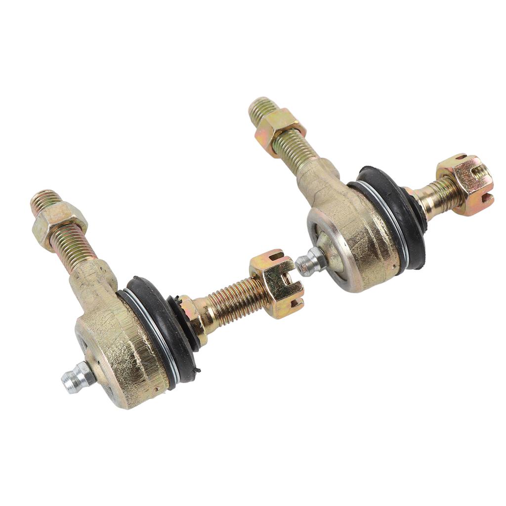 2Pcs M10 Tie Rod End Kit Ball Joint Steel Alloy High Torsion Proof Anti Dust Rubber for 50cc 110cc 150cc 200cc 250cc