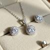 Maison De She Moissanite Set Earrings & Necklace Shine Stud