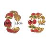 Mode Fruchtstil Edelstahl Offener Ring Emaille Erdbeere Kirsche Design Süß Täglich Party Damenschmuck Geschenke