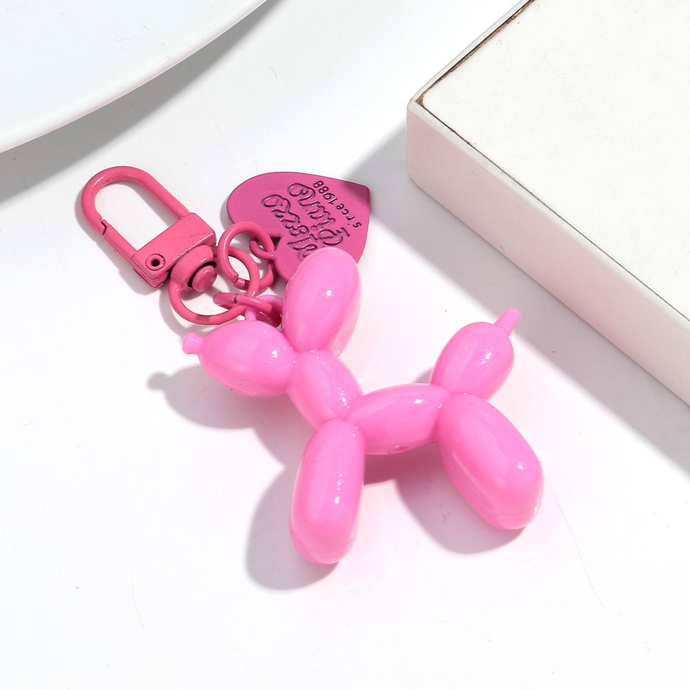 Funny Colorful Balloon Dog Car Keychain Clip Bag Charms for Women Cute Acrylic Puppy Keyring Phone Decoration Accessories Gifts
