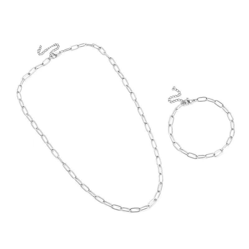 Gold Plated Long Cross Bracelet with O-Shaped Chain