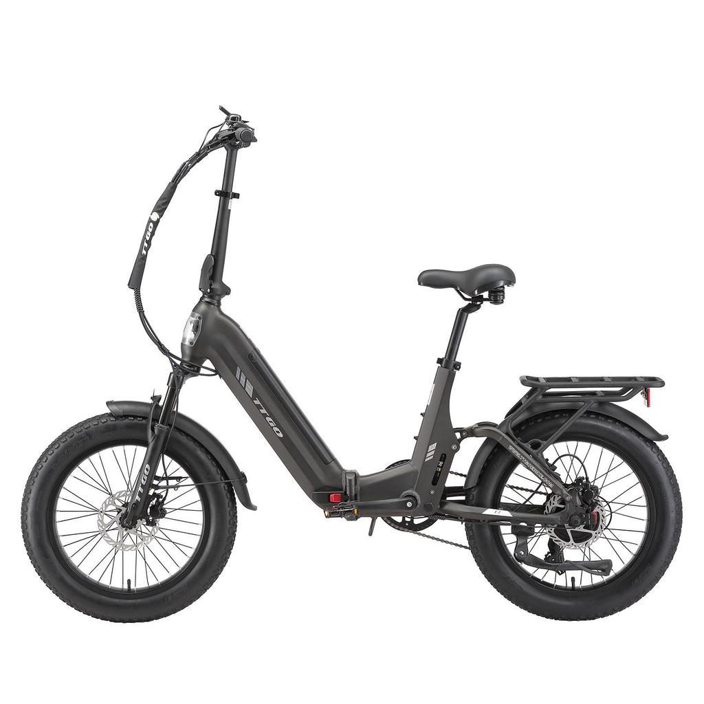 TTGO F7 Folding Electric Bike – 250W Motor – 48V 15Ah Battery – 120-140 Km Max Range – 20"×3.0" Tires – Hydraulic Brakes – Shimano 7speed