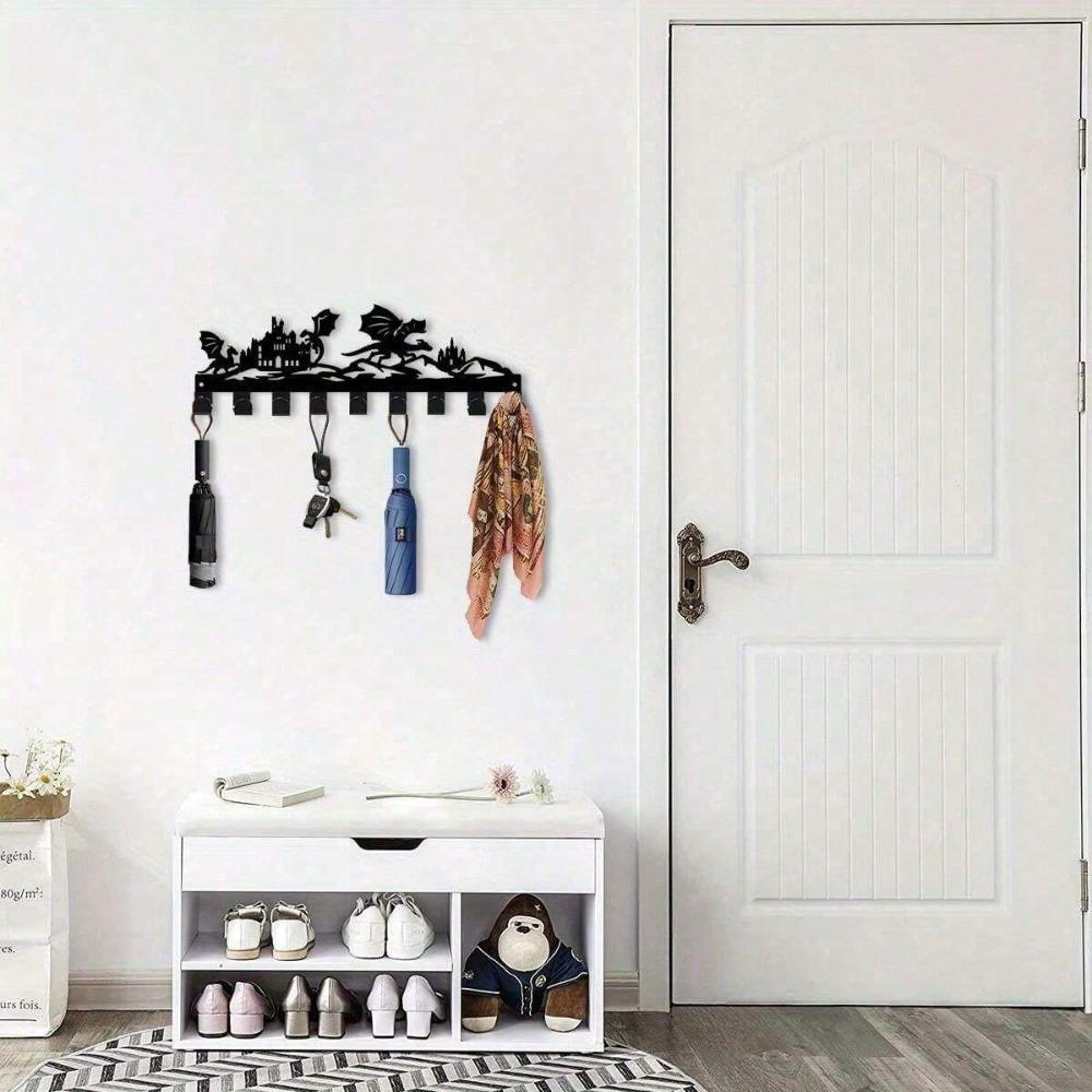 Castle Dragon Key Hanger Durable Metal Space Saving Design Modern Hallway Decor Housewarming Gift