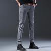 Pantaloni da uomo a gamba dritta, vestibilità slim, comodi, elastici, a vita media, pantaloni casual in denim da uomo