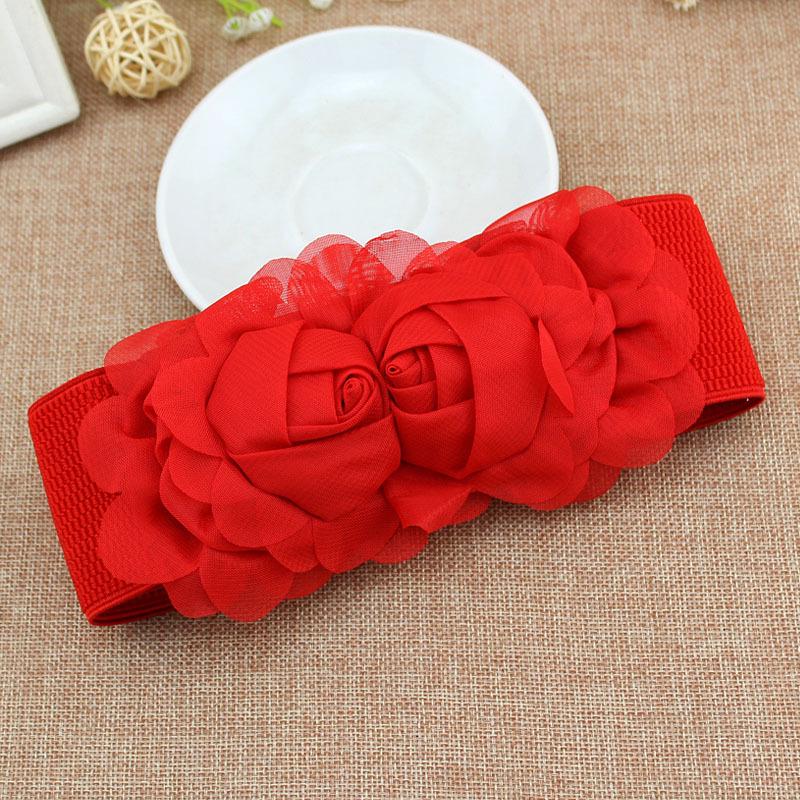 

Женский универсальный эластичный пояс с двойным цветком – корейский модный аксессуар 75 cm