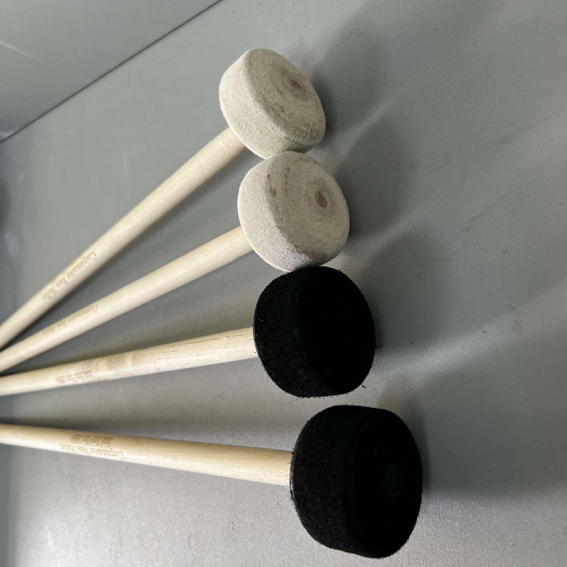 Maple Wood Timpani Mallets with White Felt Heads, Drumsticks & Percussion Accessories Large Felt Head with Wooden Handle чёрный