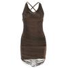 2026 European and American autumn new solid color sexy slim-fitting deep V waist and thin design backless dress