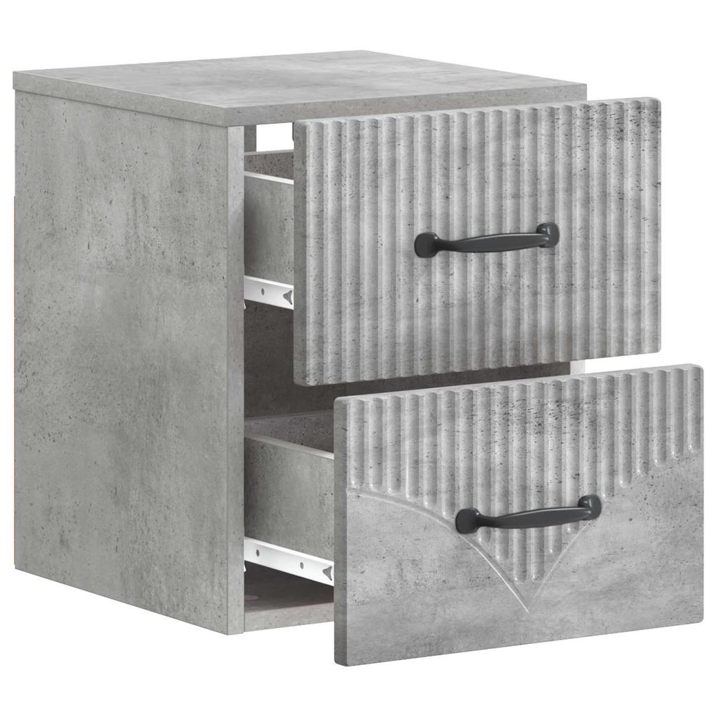 Wall Mounted Nightstand 2 pcs Concrete Grey 34.5 x 33 x 40 cm