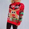 Autumn and winter new Christmas sweater for women wearing loose chic knitted reindeer jacquard top pullover sweater 3531 EMA