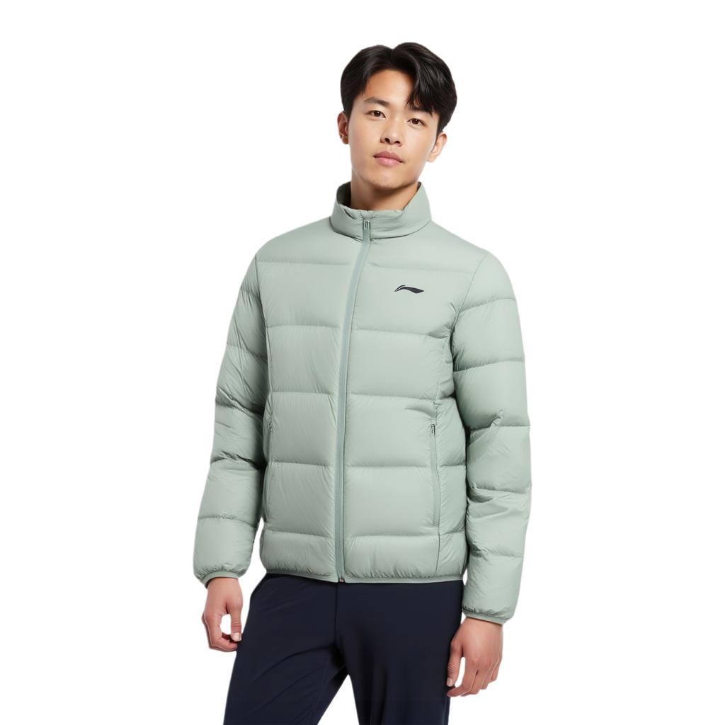 Li Ning Table Tennis Collection Down Jacket Unisex Gray Jadeite Green AYMV093-3