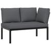 vidaXL 2 Piece Garden Sofa Set with Cushions Black Aluminum
