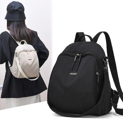 Minimalist Backpack For Women Large Capacity Nylon Adjustable Straps Hidden Anti-Theft Pocket Crossbody Bag For Daily Use