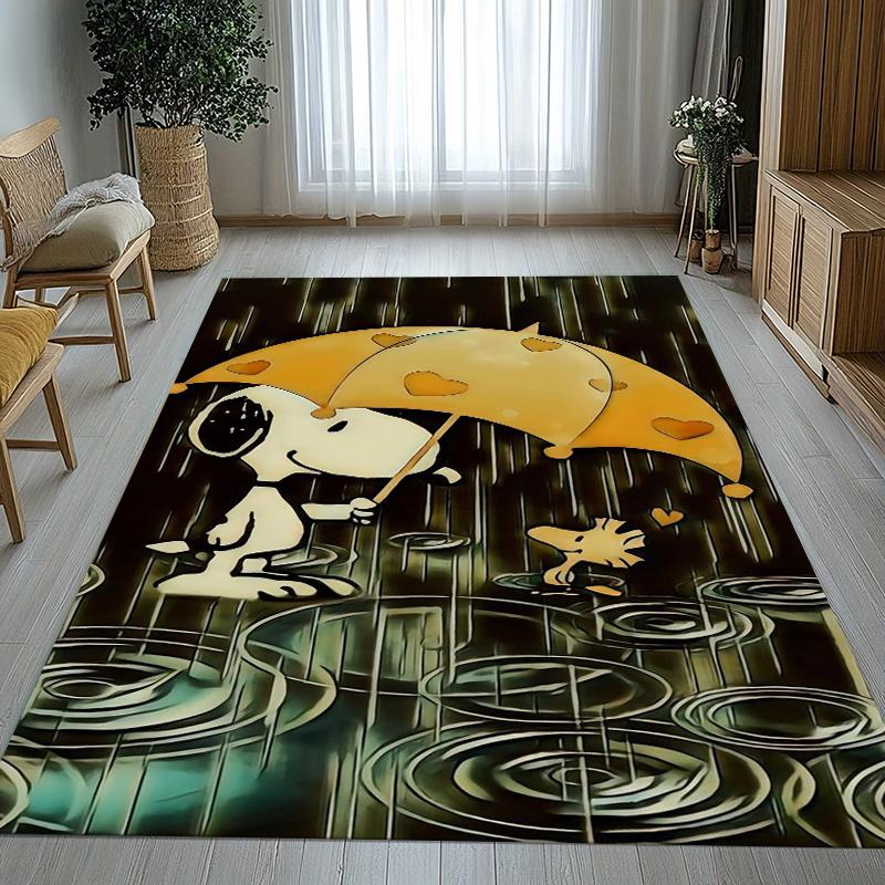Tappeto Area Antiscivolo Cartoon Cane Snoopy Carino per Soggiorno, Morbido Tappeto per Camera da Letto, Stanza dei Giochi dei Bambini, Divano, Decorazione per la Casa, Zerbino, Regalo