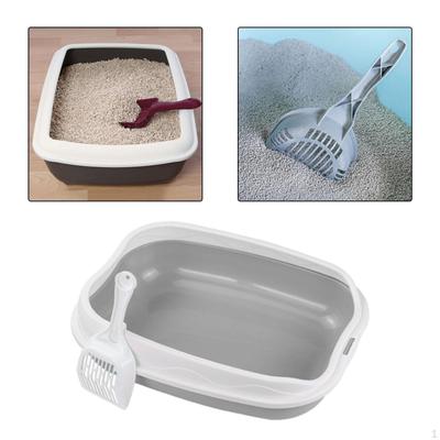 Cat Litter Pan Semi Enclosed Pet Bedpan for Small Animals Easy To Install Kitten Potty Toilet Open