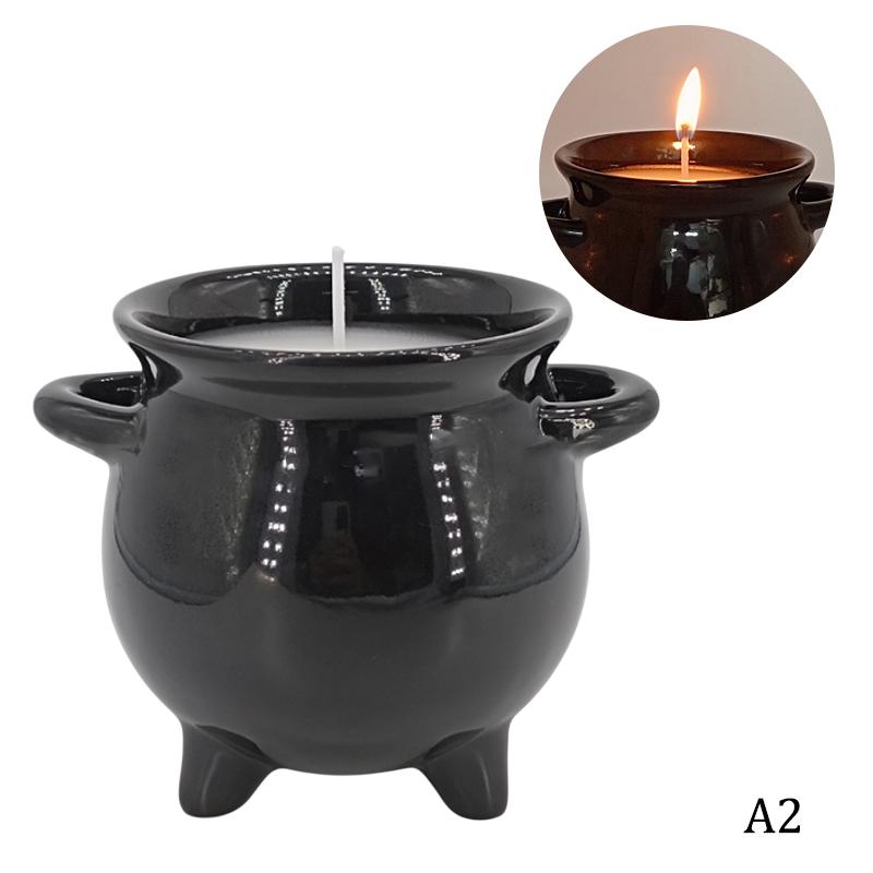 

Halloween Skeleton Candle Long Burning Halloween Decorations Ornament Gothic Cauldron Bathing Skull Candle Home Decor Gifts