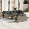 Vidaxl 9-Cz. Set di Mobili da Giardino con Cuscini, Grigio, Polyrattan