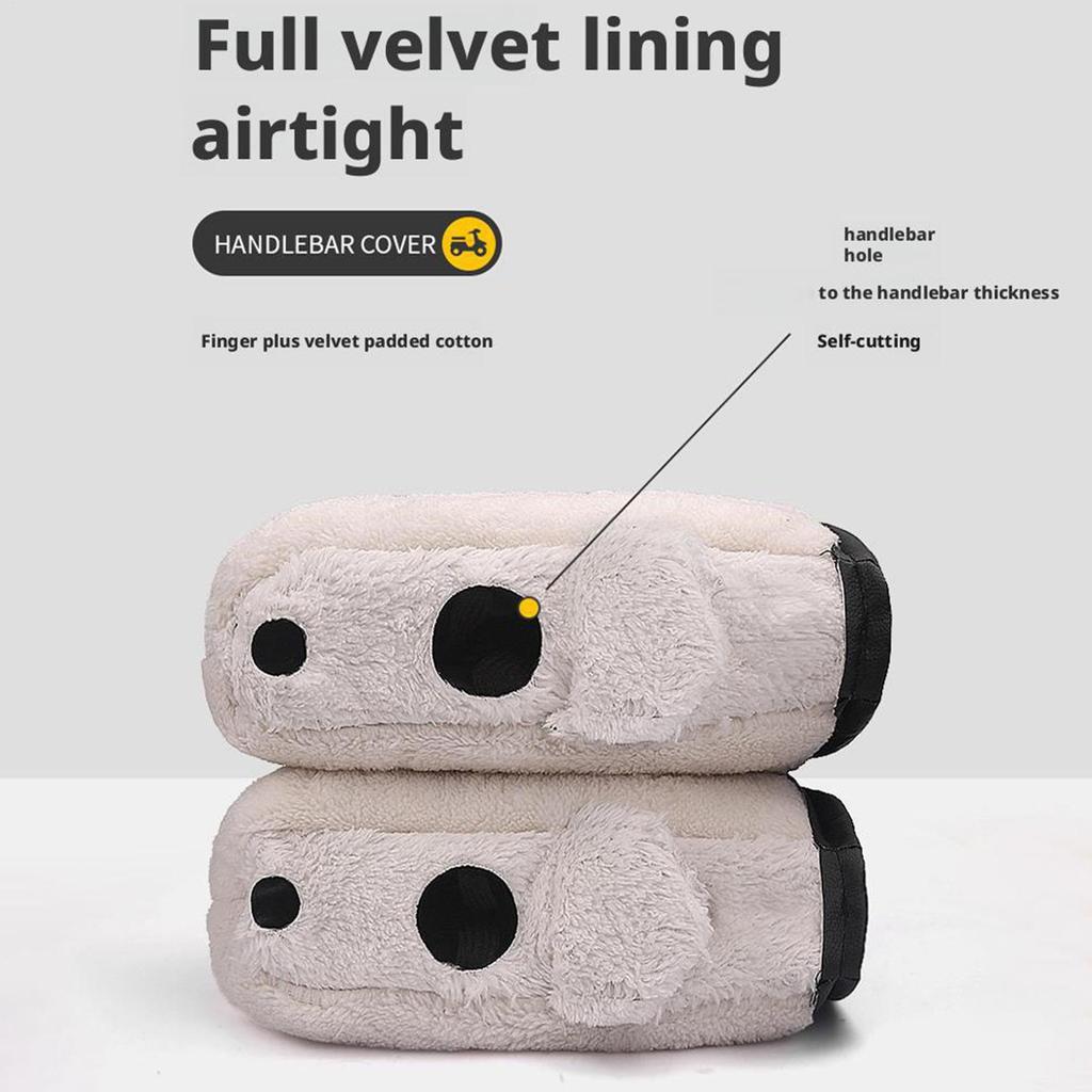 Motorcycle Handlebar Gloves PU Leather Reflective Comfortable Windproof ATV Hand Warmers Scooter Handlebar Muffs For Men Women