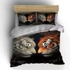 Tiger Faces Mirroring Each Other. Bedding Sets Duvet Cover Sets Duvet Covers Pillowcases(1 * Duvet Cover 2 * Pillowcases Without Duvet Insert)