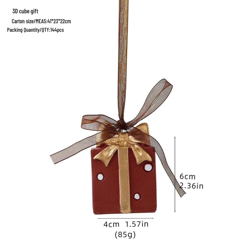 Luxury 3D Retro Resin Christmas Tree Ornaments: Old Man Bell Pendant with Gift Bag