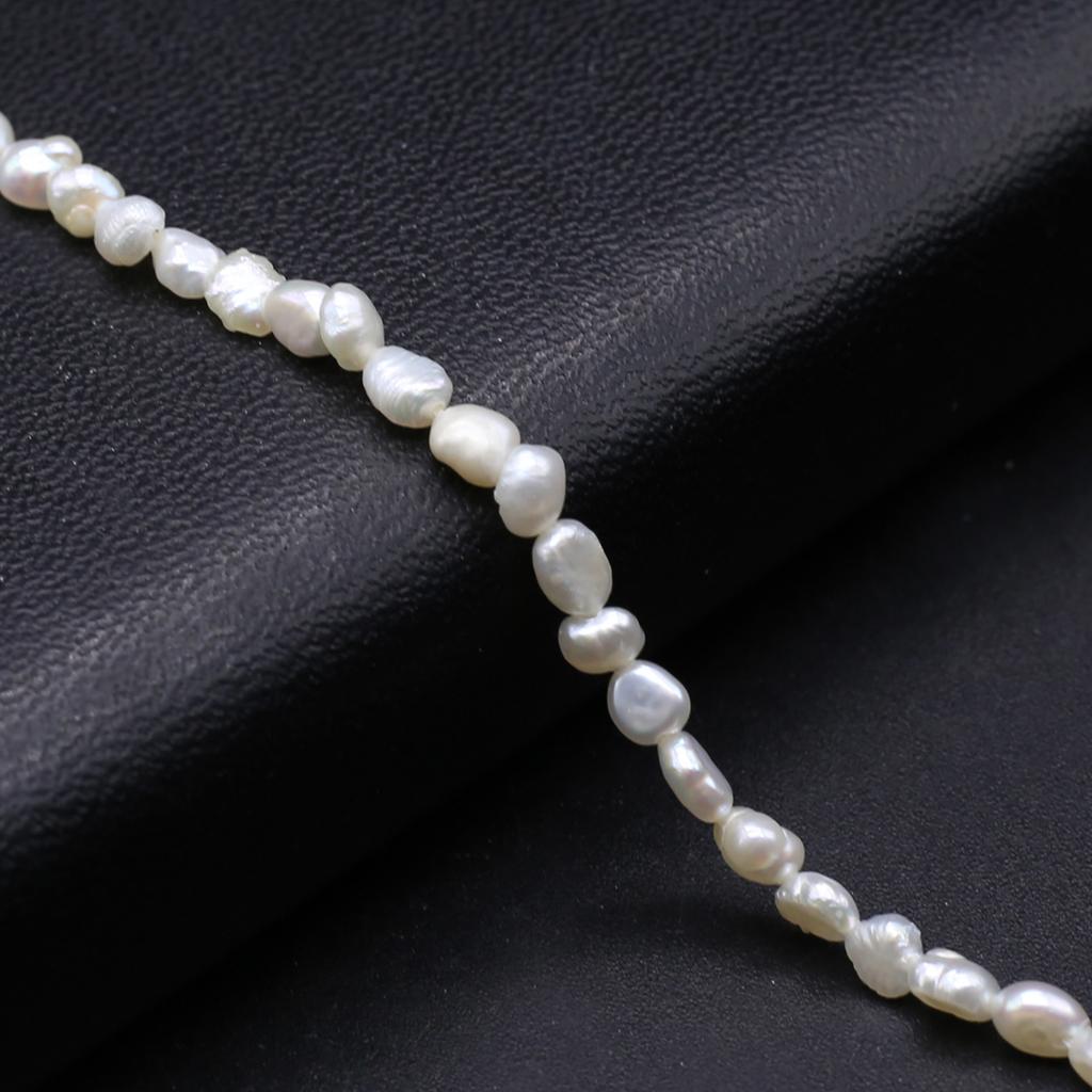 1String, Luxury Natural Freshwater Pearls, 2-3mm, White Irregular Pearl Beads for Jewelry Making DIY Crafts, Wedding Gift for Women, 36cm