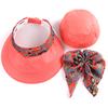 Women Summer Anti-Uv Sun Hat Outdoor Foldable Floral Print Caps Neck Face