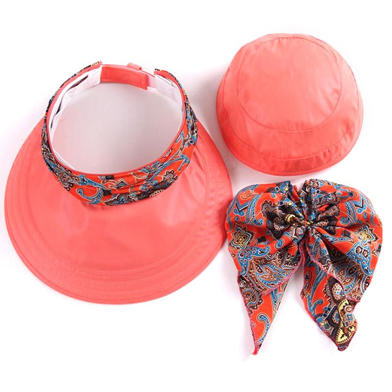 Women Summer Anti-Uv Sun Hat Outdoor Foldable Floral Print Caps Neck Face