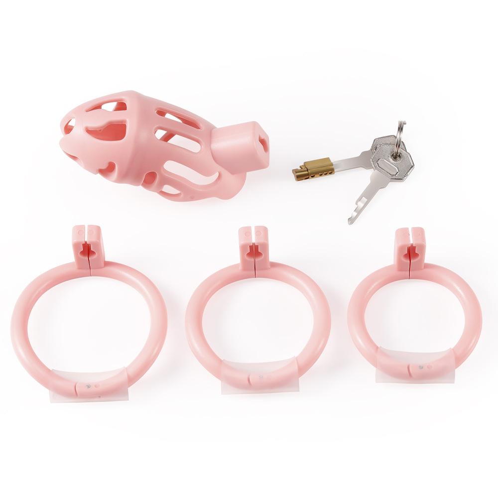 Male Chastity Lock Set Breathable Cock Cage Hidden Lock with 3 Penis Rings Bondage Fetish Adult Sex Toys Couples Sexual Toy 18+