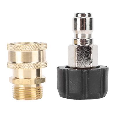 2PCS Pressure Washer Adapter M22 To 1 4 In Quick Connect Kit Brass Male and Female Quick Disconnect Kit