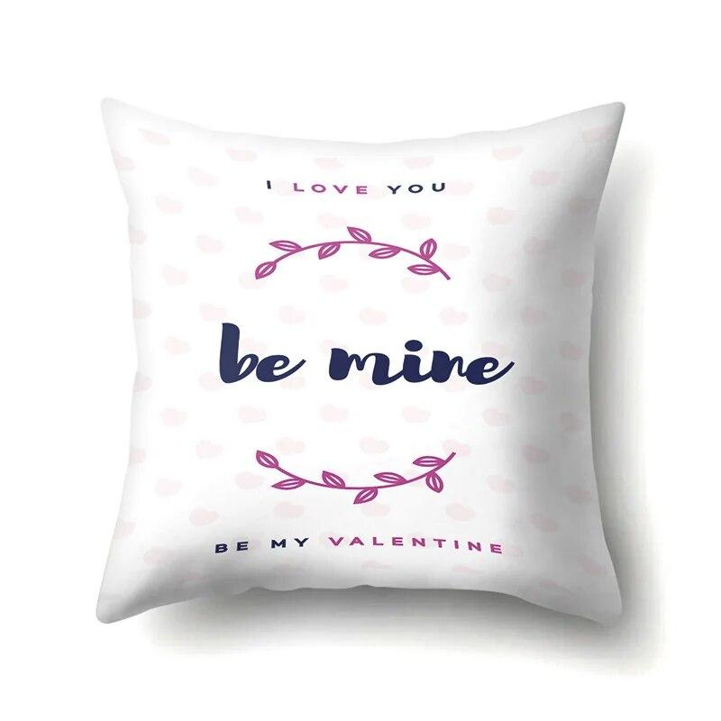 Valentine's Day Letter Love Pattern Printed Pillow Cover Sofa