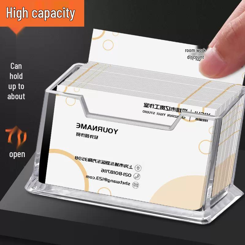 Portatarjetas de presentación acrílico transparente creativo - Caja de almacenamiento de gran capacidad