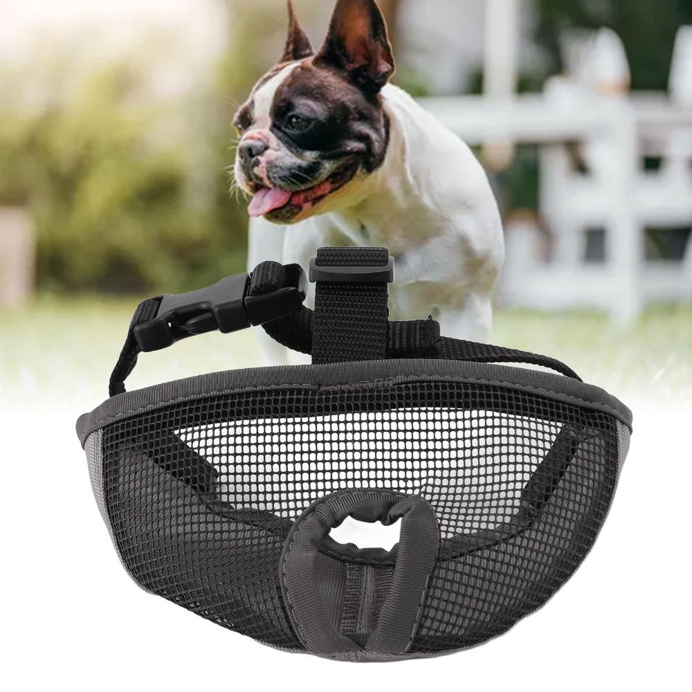 Soft Short Snout Muzzle Breathable Anti Bite Muzzle Durable Flat Face Muzzle  Bite Prevention