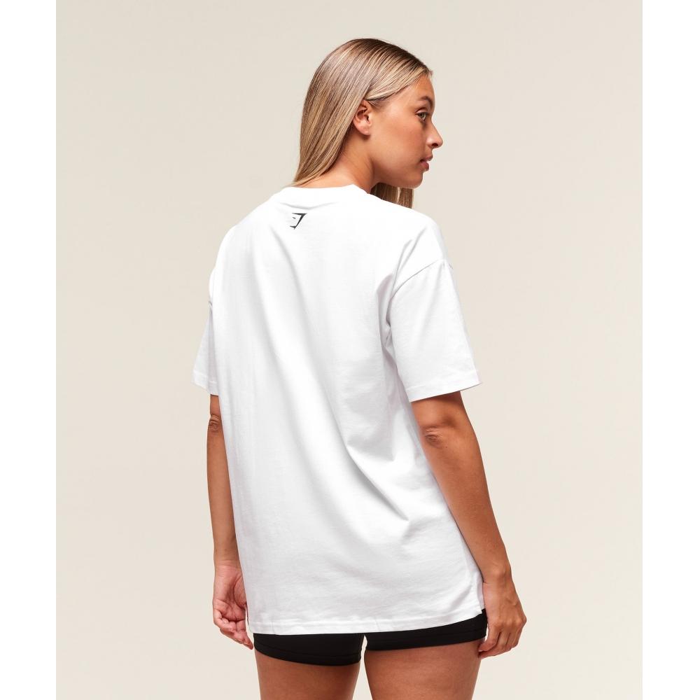 Gymshark Block Oversized T shirT whiTe B3c2y Wb57
