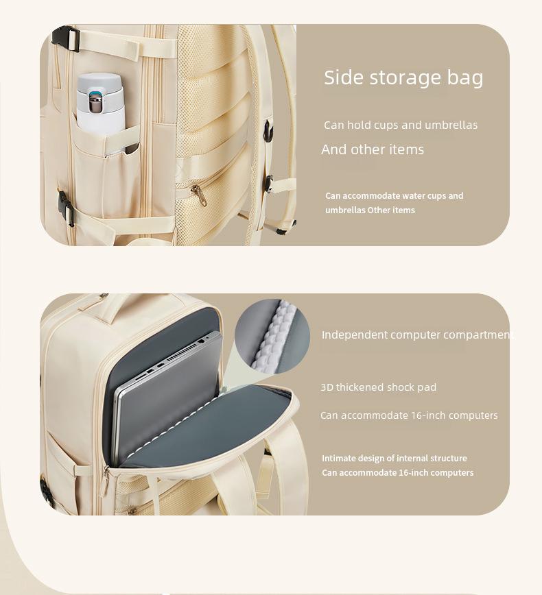 Women's Large Capacity Business Backpack with Wet & Dry Compartments, Ideal for College and Short Trips