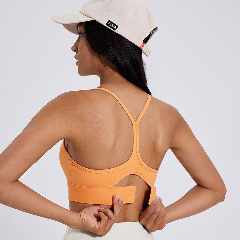 Export Summer Spaghetti Strap Delicate Beauty Back Quick-Drying Bubble Wrap Sports Intimates Running Gym Top Yoga Clothes for Women