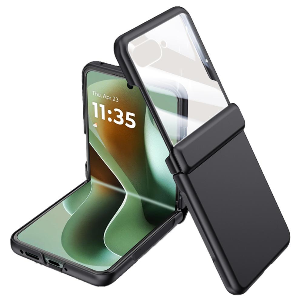 

Для Motorola Razr 60 Ultra 5G Чохол Жорсткий ПК Захист шарніра Чохол для телефону із захисною плівкою для маленького екрана на задній панелі Black