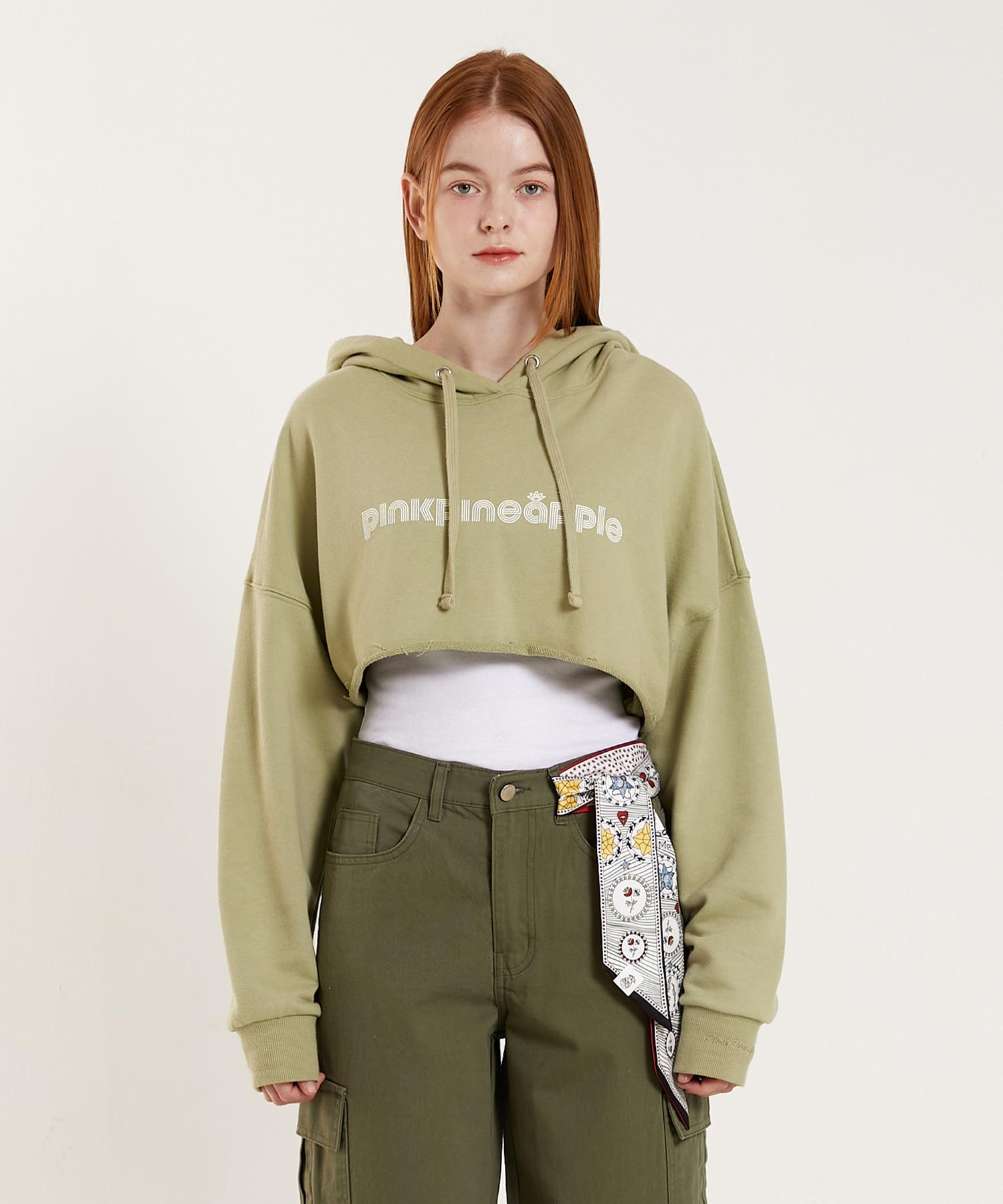 Pink Pineapple Cropped Hoodie_Mint Mint/Free