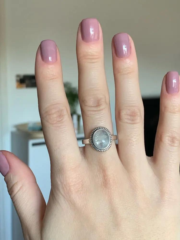 New Fashion 8x10 MM Oval Natural Moonstones Rings Women's CopperJewelry Ring High Quality Gifts Vintage Fine