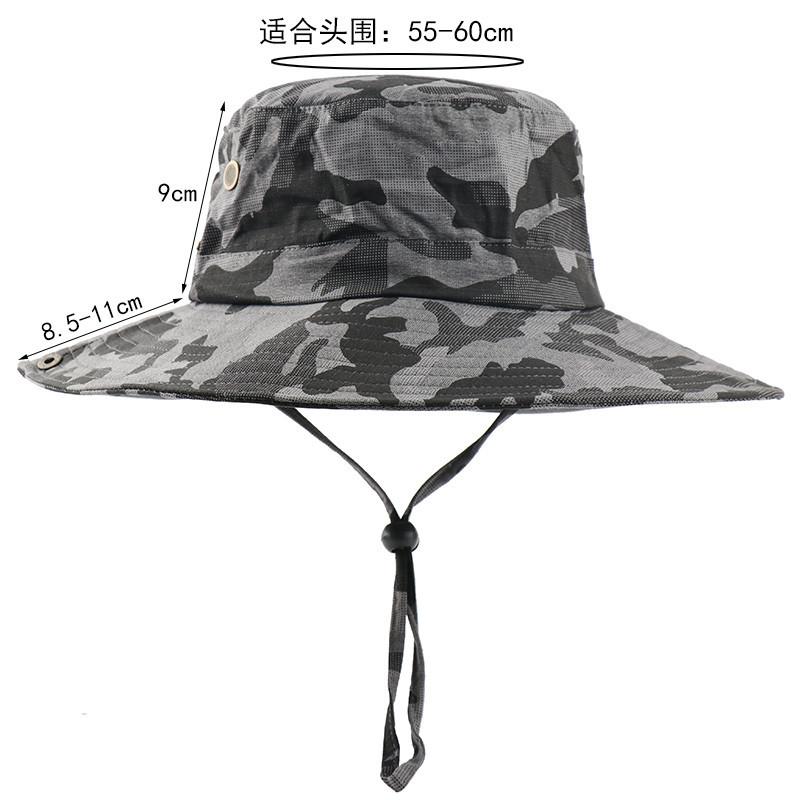 Unisex camouflage big eaves cotton bucket hat floral sun hat outdoor travel fishing sun climbing hat