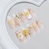 Three-dimensional milk yellow French pearl golden bean butterfly lily of the valley wild temperament ins wind removable wearing armor 24 pieces