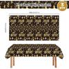 3Pcs Happy New Year Tablecloths,Black and Gold Table Covers Disposable Plastic Waterproof Tables Cover for 2026 New Year Table Supplies