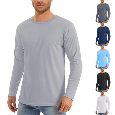 Men Long Sleeve Crew Neck T Shirt Classic Fit Basic Pullover Lightweight Breathable Soft Fabric Casual Top