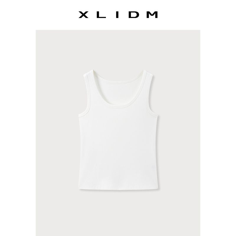 

Xiao Li Plus Size Women s Clothing Eco-Black Technology! Elastic Wide Shoulder Strap Inner Wear Simple and Thin Big U-Neck Camisole Glacier White (in Stock) L(Fit for 55-65kg)