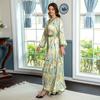 23 Middle East Elegance Robe Ribbon Stitching Printing Belt French Retro Arabic Plus Size Dress Dress
