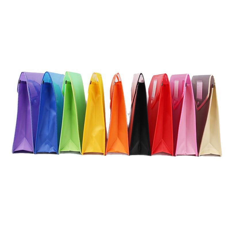 A4 Transparent Large Capacity Snap Button File Bag for Office and Student Documents