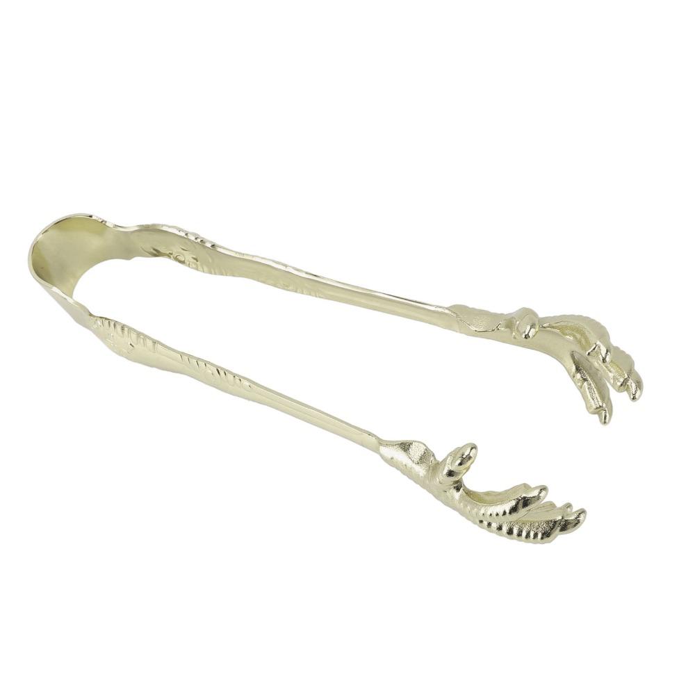 Stainless Steel Ice Tong Gold Black Non-Slip Design Serving Tong Easy to Clean Special Shape Claw Style Ice Tong Bar Home